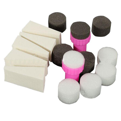 Nail Art Sponge Stamp Polish Template Transfer DIY Design Kit Gradual Change Stamper With Sponge Replacement EF8