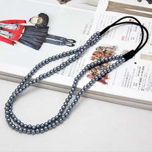 2 Layers Pearl Women Hair B  Womens Girls Elastic Pearl Hair Hoop Double Lovely Pearl Hair B  Headb  EF8
