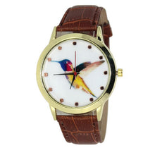 and Women Men Band Analog Quartz Business Fashionable charming Birds Wrist Watch For A/B Styles EF8