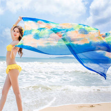 180*110cm Bohemia Flower Decoration Sick Scarf Women Outdoor Sunscreen Shawl Scarves Bikini Joker Beach Towel EF8
