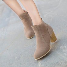 Boots With High Heels Boots tallWomen leather suede Warm Shoes Martin Boots Women Ankle EF8