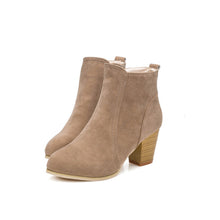 Boots With High Heels Boots tallWomen leather suede Warm Shoes Martin Boots Women Ankle EF8