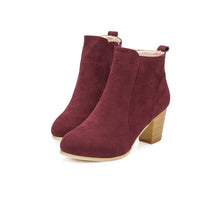 Boots With High Heels Boots tallWomen leather suede Warm Shoes Martin Boots Women Ankle EF8