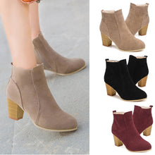 Boots With High Heels Boots tallWomen leather suede Warm Shoes Martin Boots Women Ankle EF8