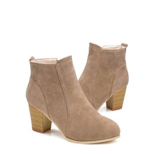 Boots With High Heels Boots tallWomen leather suede Warm Shoes Martin Boots Women Ankle EF8