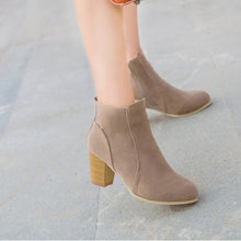 Boots With High Heels Boots tallWomen leather suede Warm Shoes Martin Boots Women Ankle EF8