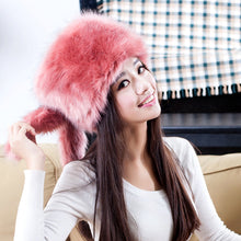 Fashion Colorful Warm Tail Beanie Beret Cap Women Imitation Faux Fur Ear Hat Bomber Hats for Girls EF8