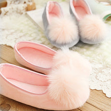 plus size 35-40 mokingtop Women Home Faux Fur Slippers Spliced Warm Pregnant Women Shoes Ladies Yoga Ballet Flat Shoes EF8