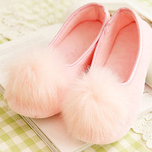 plus size 35-40 mokingtop Women Home Faux Fur Slippers Spliced Warm Pregnant Women Shoes Ladies Yoga Ballet Flat Shoes EF8