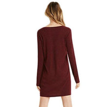 Fashion European Women Dress Long Sleeve V-Neck Jumper Slim Knit Dress Plus Size EF8