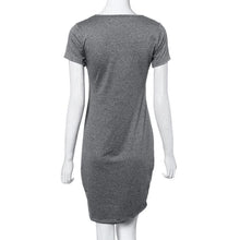 Pencil Dress Women Slim Short Sleeve Casual Bodycon Party Dress Fitted Women Shirt Dress EF8
