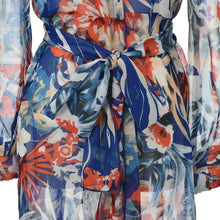 Bohemian Style Chiffon Beach Party High Split Dresses Maxi Long Sexy Women Deep V-Neck Floral Dress EF8