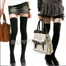 Design Cotton Made Casual Stockings Hosiery Women Above Knee Skinny Long Stockings Women Black White Grey EF8