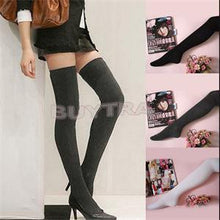 Design Cotton Made Casual Stockings Hosiery Women Above Knee Skinny Long Stockings Women Black White Grey EF8