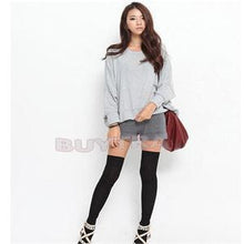 Design Cotton Made Casual Stockings Hosiery Women Above Knee Skinny Long Stockings Women Black White Grey EF8