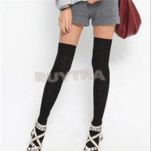 Design Cotton Made Casual Stockings Hosiery Women Above Knee Skinny Long Stockings Women Black White Grey EF8