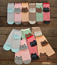 Cat Footprints Cute Cotton Socks Floor meias Women Animals Style Cat Striped Cartoon Sock EF8