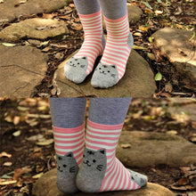 Cat Footprints Cute Cotton Socks Floor meias Women Animals Style Cat Striped Cartoon Sock EF8