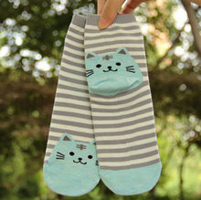 Cat Footprints Cute Cotton Socks Floor meias Women Animals Style Cat Striped Cartoon Sock EF8