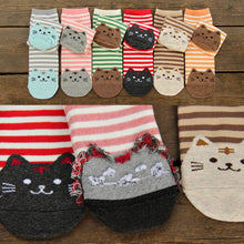 Cat Footprints Cute Cotton Socks Floor meias Women Animals Style Cat Striped Cartoon Sock EF8