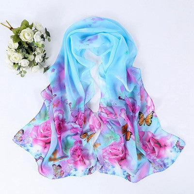 Chiffon Womens Scarf Fashion Long Warm Shawl Infinity foulard echarpe Floral Scarf Women bufandas Pashmina EF8