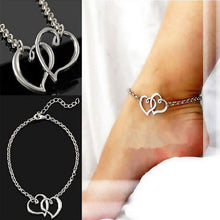 Elegant Double Heart Chain Ankle Bracelet Barefoot S als Anklets For Women s alia feminina EF8
