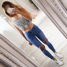 European and American Women Fashion Wild Striped Sleeveless T-shirt women clothing women tops femini T Shirts EF8