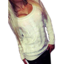 Fashion Women Long Sleeve Loose Knitted Backless Knitwear Fast Shipping EF8