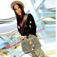 Fashion Women Leather Messenger Bag Houndstooth Luxury Designer Handbags Shoulder Bag bolsos Sac a main Feminina EF8