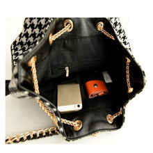 Fashion Women Leather Messenger Bag Houndstooth Luxury Designer Handbags Shoulder Bag bolsos Sac a main Feminina EF8