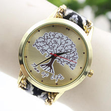 Fashion Ladies Women Tree Of Life Pattern Bracelet Watch Knitting Dial Quartz Watch EF8