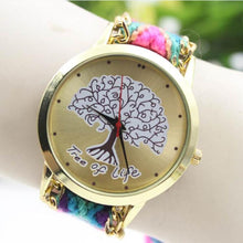 Fashion Ladies Women Tree Of Life Pattern Bracelet Watch Knitting Dial Quartz Watch EF8