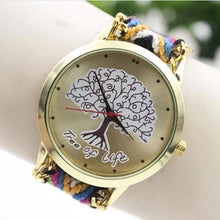 Fashion Ladies Women Tree Of Life Pattern Bracelet Watch Knitting Dial Quartz Watch EF8