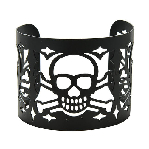 Punky Style Hollow Cuff Retro Braid Big Black Metal Bangles For Women Men Charm vintage Wide Bracelet EF8