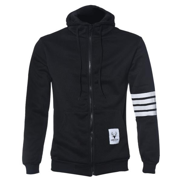 Hoodies Men Fashion Warm Hoodies Casual Zipper Hooded Sweatshirts Suit Hoody Jacket Black White EF8