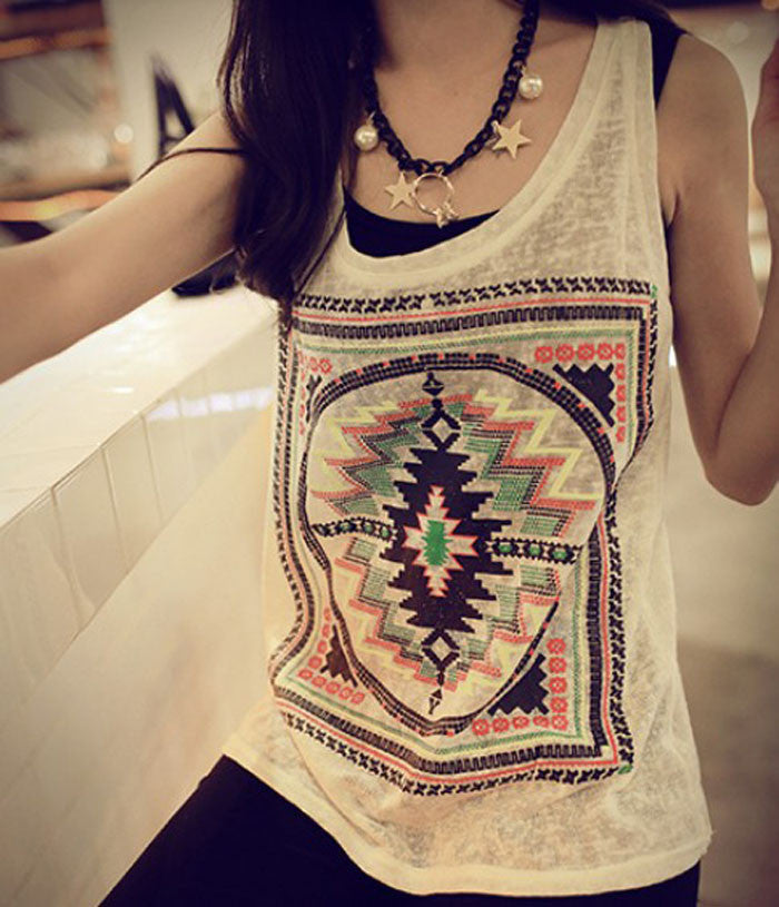Womens Retro Sleeveless Slim Fitness Blouse T-shirt VTank Tops Girl Cute Tees Ladies Top EF8