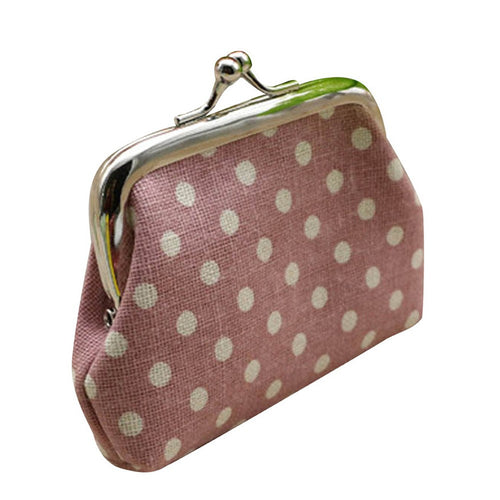 Cute Women Ladies Small Mini Coin Purse Dots Print Hasp Wallet Card Holder Girls Handbag Bag EF8