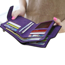 Korea Simple Women Mini Grind Magic Bifold Faux Leather Wallet Credit Card Holder Short Wallet Purse BU EF8