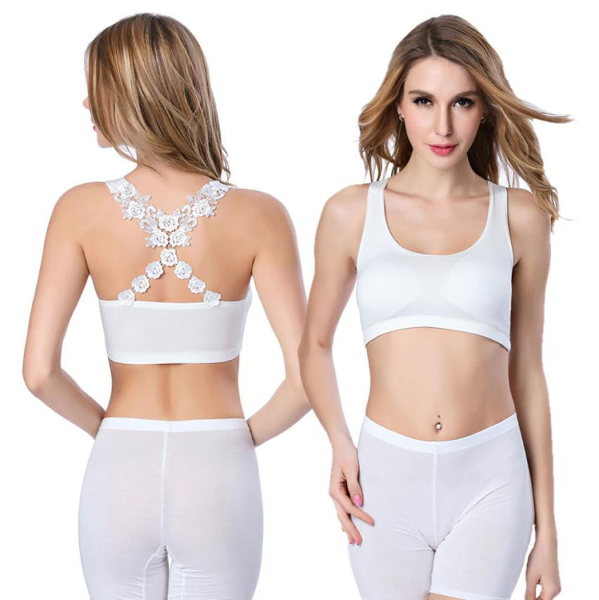 Women Tank Top Sexy Back Embroidery Lace Bra Crop Top VStretch Women's Tanks monkingtop EF8