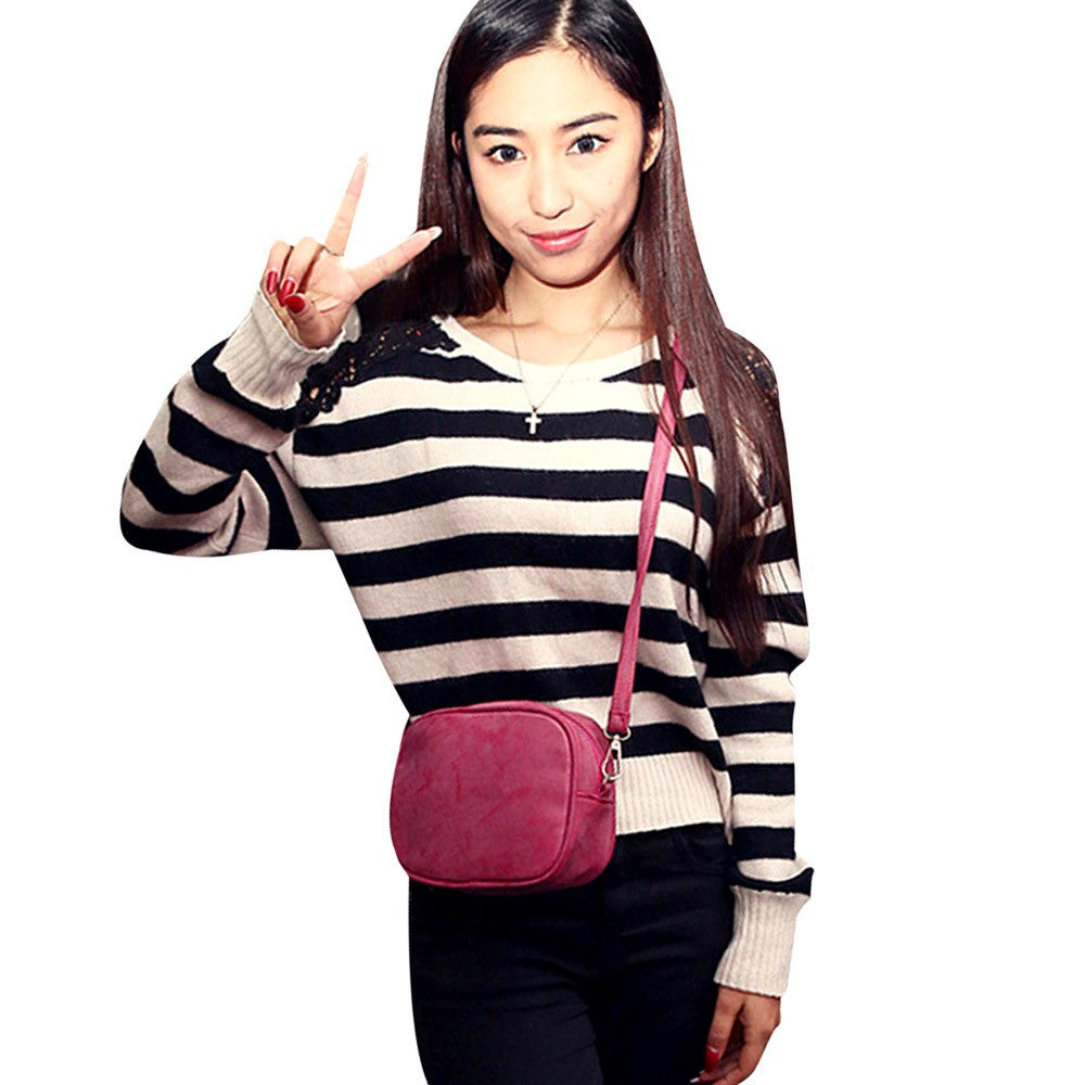 Women Girl Shoulder Bag Faux Leather Satchel Crossbody Tote Zipper Mini Handbag EF8