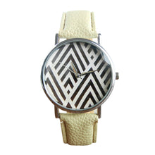 Mance Colorful Geometric Pattern Leather Band Analog Quartz Vogue Unisex Women Boy Girl Wrist Watch relogio feminino EF8