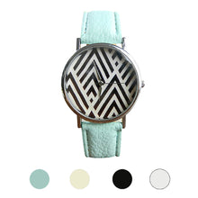 Mance Colorful Geometric Pattern Leather Band Analog Quartz Vogue Unisex Women Boy Girl Wrist Watch relogio feminino EF8