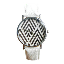 Mance Colorful Geometric Pattern Leather Band Analog Quartz Vogue Unisex Women Boy Girl Wrist Watch relogio feminino EF8