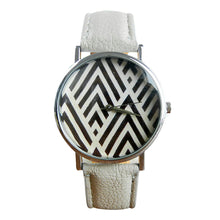 Mance Colorful Geometric Pattern Leather Band Analog Quartz Vogue Unisex Women Boy Girl Wrist Watch relogio feminino EF8