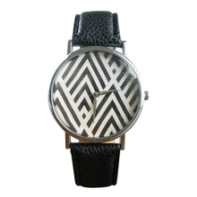 Mance Colorful Geometric Pattern Leather Band Analog Quartz Vogue Unisex Women Boy Girl Wrist Watch relogio feminino EF8