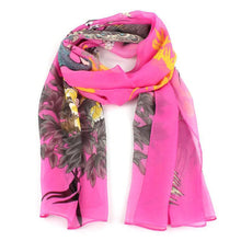 Long Fashion Peacock Plum Print Chiffon Scarf Women Scarves Shawls Desigual foulard cachecol feminino echarpe EF8