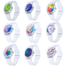 Lovely Kids Watches Star Sky Pattern Quartz Watch Children Students Watch Girls Popular Ssilicone Strap Elegant Wristwatch EF8