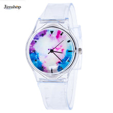 Lovely Kids Watches Star Sky Pattern Quartz Watch Children Students Watch Girls Popular Ssilicone Strap Elegant Wristwatch EF8