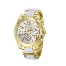 Luxury Watches Women Geneva Quartz Analog Wristwatch Golden Band Roman Numerals Dial Watch Relogio Feminino 10 Color EF8