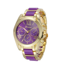 Luxury Watches Women Geneva Quartz Analog Wristwatch Golden Band Roman Numerals Dial Watch Relogio Feminino 10 Color EF8